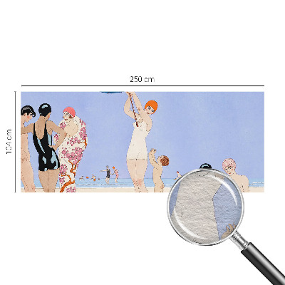 Tapisserie murale au style rétro inspirée de la plage