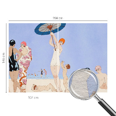 Tapisserie murale au style rétro inspirée de la plage