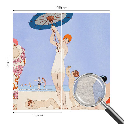 Tapisserie murale au style rétro inspirée de la plage
