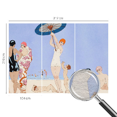 Tapisserie murale au style rétro inspirée de la plage