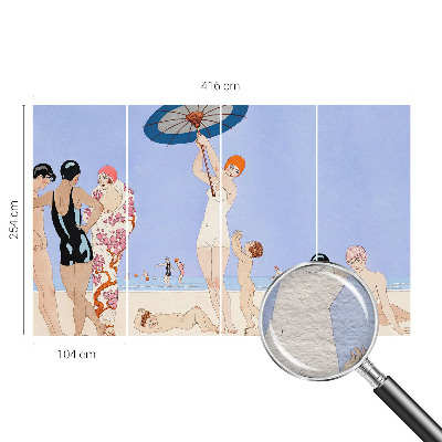 Tapisserie murale au style rétro inspirée de la plage