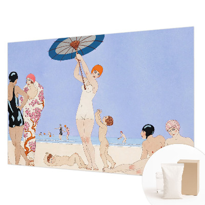 Tapisserie murale au style rétro inspirée de la plage