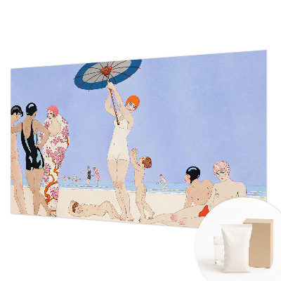 Tapisserie murale au style rétro inspirée de la plage