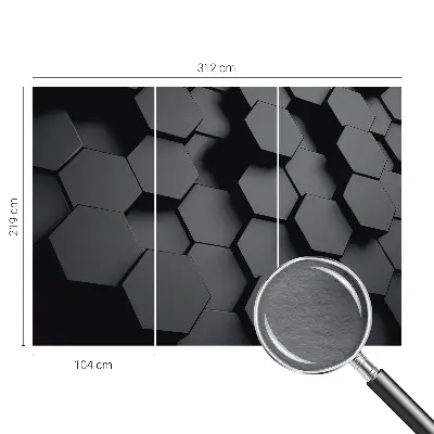 Papier peint intissé imprimé hexagones 3D