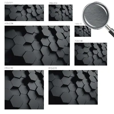 Papier peint intissé imprimé hexagones 3D