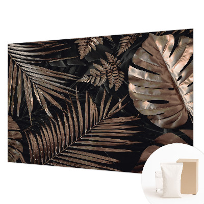 Papier peint panoramique à motif de feuilles exotiques