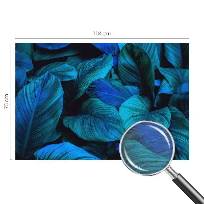 Papier peint intissé feuilles bleues