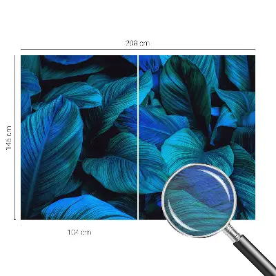 Papier peint intissé feuilles bleues