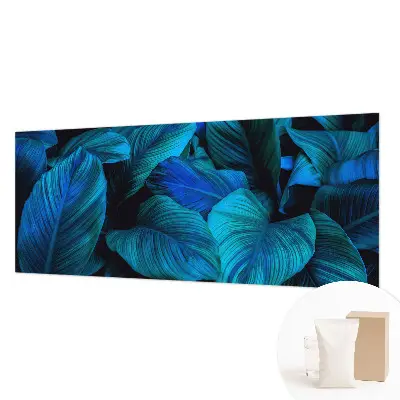 Papier peint intissé feuilles bleues