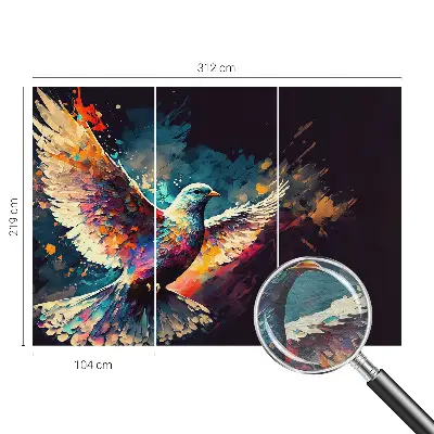 Papier peint intissé oiseau coloré