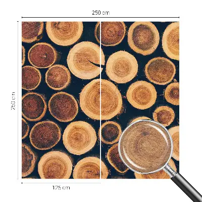 Papier peint photo grand format pour le mur cercles en bois