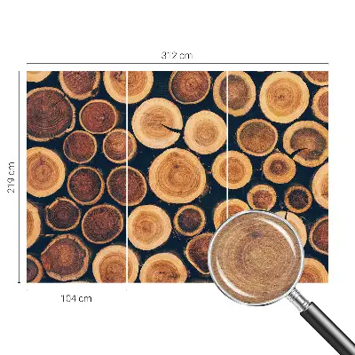 Papier peint photo grand format pour le mur cercles en bois