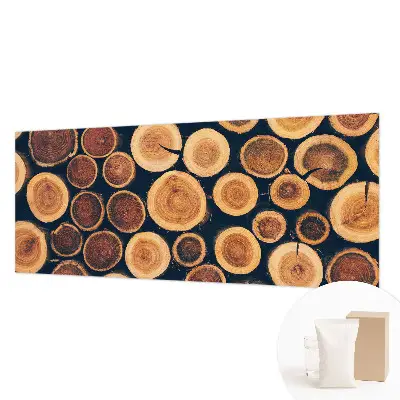 Papier peint photo grand format pour le mur cercles en bois