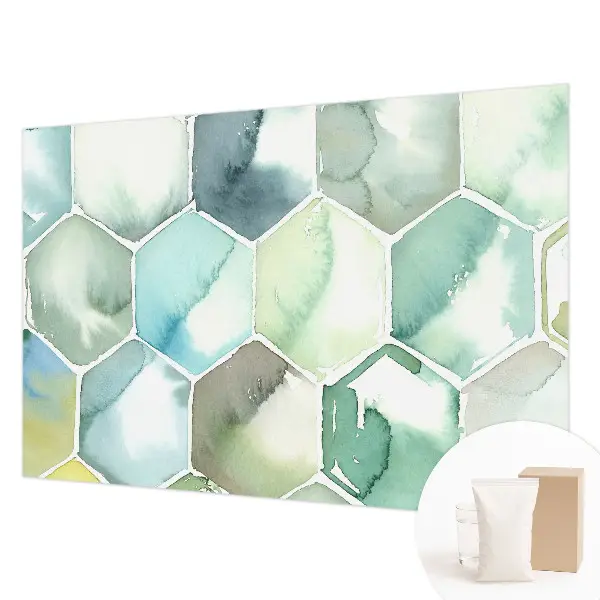 Papier peint photographique intissé hexagones pastel