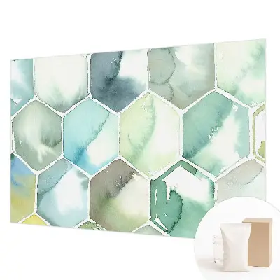 Papier peint photographique intissé hexagones pastel