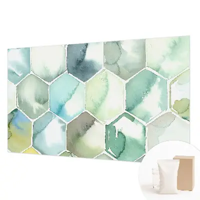 Papier peint photographique intissé hexagones pastel