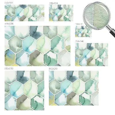 Papier peint photographique intissé hexagones pastel