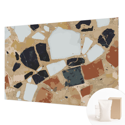 Papier peint chambre moderne avec un motif de pierres rustiques