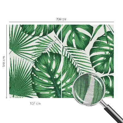 Papier peint photo imprimé sur tissu non tissé feuilles tropicales