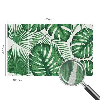 Papier peint photo imprimé sur tissu non tissé feuilles tropicales