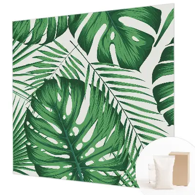 Papier peint photo imprimé sur tissu non tissé feuilles tropicales