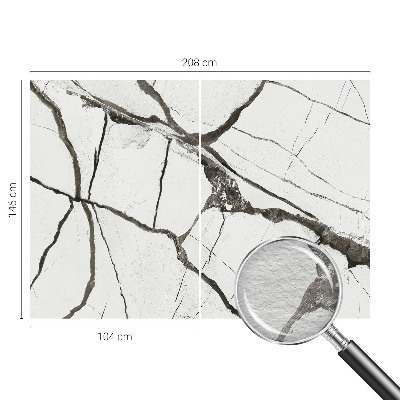 Papier peint photographique salon avec un motif de fissures marbrées