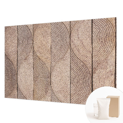 Tapisserie murale avec motif de vagues en bois