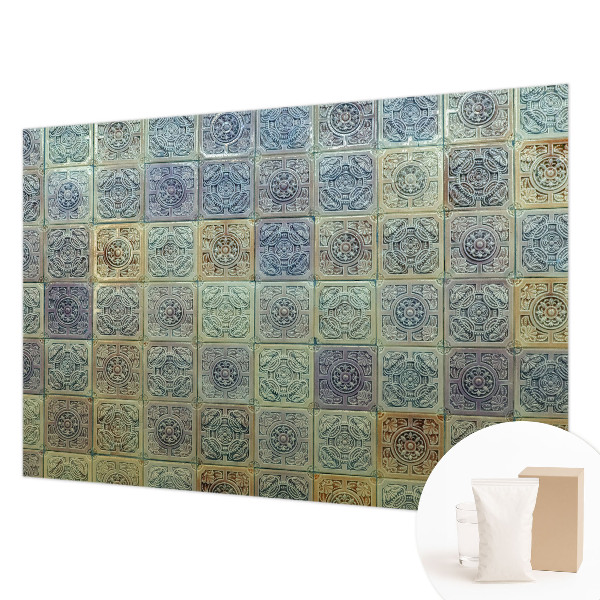 Papier peint panoramique sur mesure avec un motif de carreaux géométriques