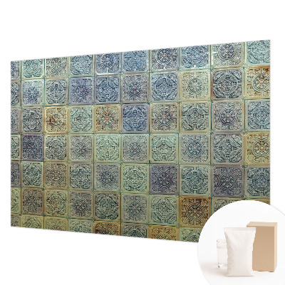 Papier peint panoramique sur mesure avec un motif de carreaux géométriques