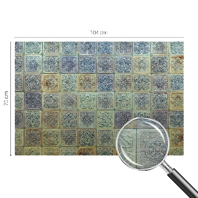 Papier peint panoramique sur mesure avec un motif de carreaux géométriques