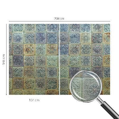 Papier peint panoramique sur mesure avec un motif de carreaux géométriques