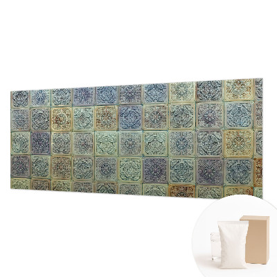 Papier peint panoramique sur mesure avec un motif de carreaux géométriques