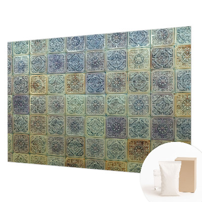 Papier peint panoramique sur mesure avec un motif de carreaux géométriques
