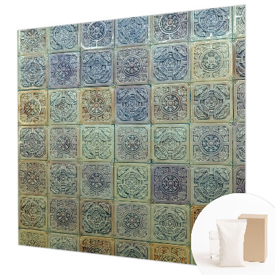 Papier peint panoramique sur mesure avec un motif de carreaux géométriques