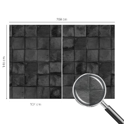 Papier peint panoramique salon avec motif de carreaux gris