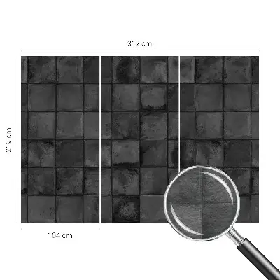 Papier peint photo imprimé sur tissu non tissé Carreaux gris