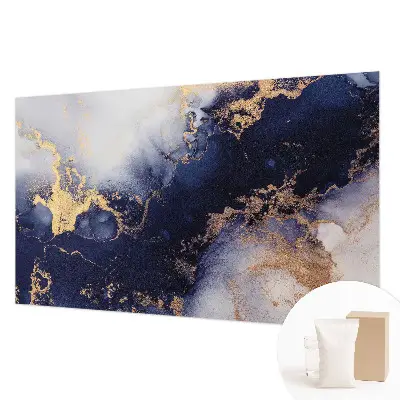 Papier peint intissé imprimé vagues bleu marine