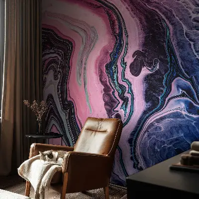 Papier peint intissé tourbillons colorés