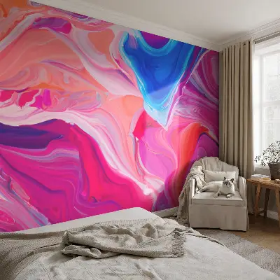 Papier peint intissé imprimé vagues liquides