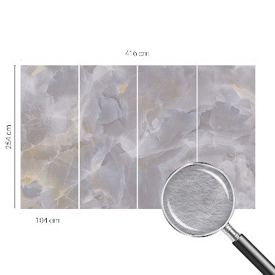 Papier peint panoramique enfant avec un motif de vagues en marbre