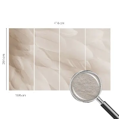 Papier peint salon moderne avec motif d'éthers et de plumes
