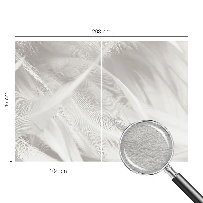 Papier peint chambre moderne avec un motif de fines plumes