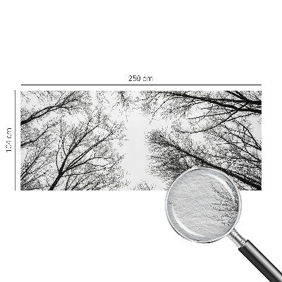Papier peint panoramique chambre avec motif de branches nues