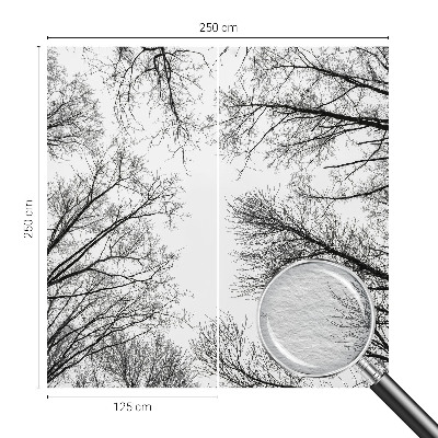 Papier peint panoramique chambre avec motif de branches nues