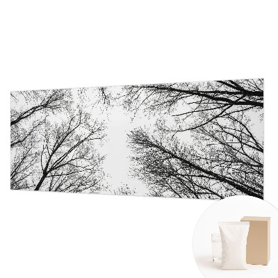 Papier peint panoramique chambre avec motif de branches nues