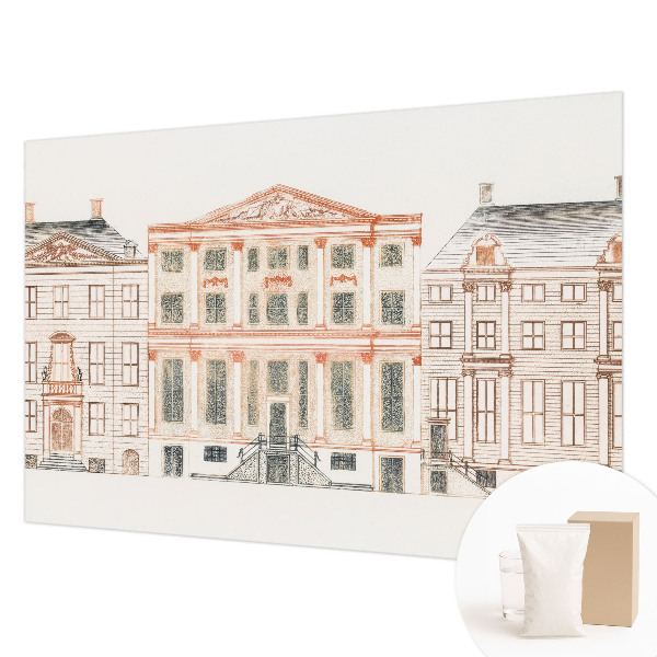 Papier peint panoramique chambre adulte avec un motif de bâtiments classiques