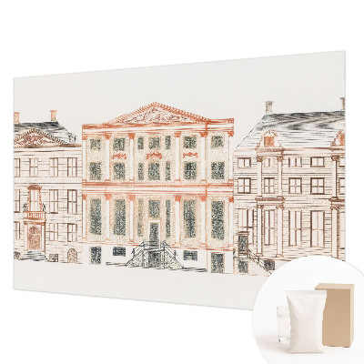 Papier peint panoramique chambre adulte avec un motif de bâtiments classiques