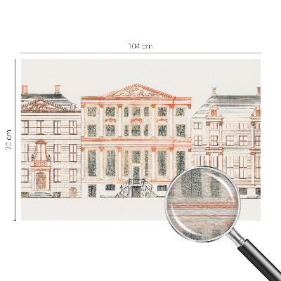 Papier peint panoramique chambre adulte avec un motif de bâtiments classiques