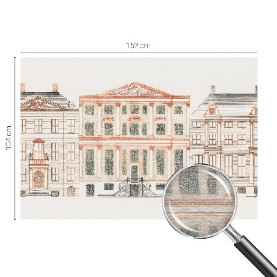 Papier peint panoramique chambre adulte avec un motif de bâtiments classiques