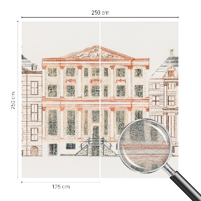 Papier peint panoramique chambre adulte avec un motif de bâtiments classiques